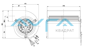 D1G133-AB29-52 Центробежный (радиальный) вентилятор ebmpapst