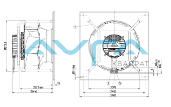 K3G355-RJ75-01 Центробежный (радиальный) вентилятор ebmpapst