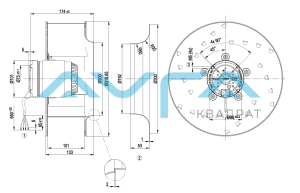 R2E310-AA01-09 Центробежный вентилятор ebmpapst (455/0,46 кВт) 2700 об/мин
