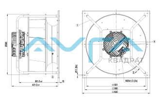K3G500-AP25-68 Центробежный (радиальный) вентилятор ebmpapst