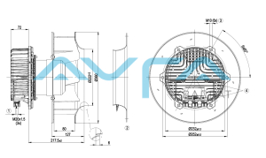 R3G310-AZ88-01 Центробежный (радиальный) вентилятор ebmpapst