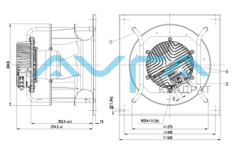 K3G355-BC92-02 Центробежный (радиальный) вентилятор ebmpapst