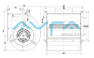 D4D225-GH02-01 Центробежный вентилятор ebmpapst