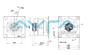 K3G450-PA23-71 Центробежный (радиальный) вентилятор ebmpapst
