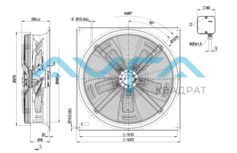 W6D910-GA01-01 Осевой вентилятор ebmpapst вытяжной