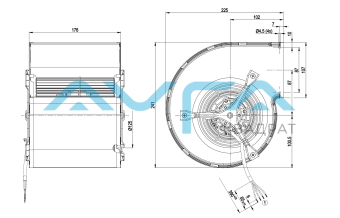 D2E146-CD51-23 Центробежный (радиальный) вентилятор ebmpapst
