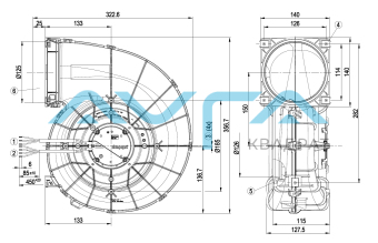 G3G190-RG19-01 Центробежный (радиальный) вентилятор ebmpapst