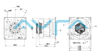 K3G400-PA27-71 Центробежный (радиальный) вентилятор ebmpapst