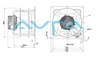 Центробежный (радиальный) вентилятор ebmpapst K3G500AQ3368