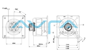 K3G355-PJ75-01 Центробежный (радиальный) вентилятор ebmpapst