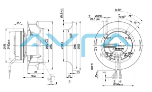 R3G250-RO06-71 Центробежный (радиальный) вентилятор ebmpapst