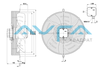 S4E450-AV01-24 Осевой вентилятор ebmpapst  (485/0,49 кВт) 1320 об/мин