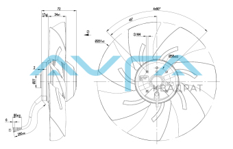 A2E250-AL06-73 Осевой вентилятор ebmpapst