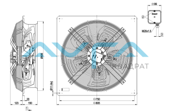 W4D630-DH01-02 Осевой вентилятор ebmpapst 