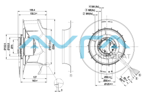 R3G280-RB02-03 Центробежный (радиальный) вентилятор ebmpapst