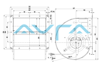 D4D200-CA01-02 Центробежный (радиальный) вентилятор ebmpapst