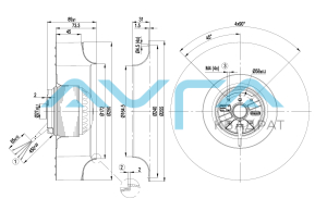 R2E250-AV65-01 Центробежный вентилятор ebmpapst