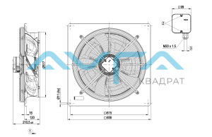 W4D500-DJ03-06 Осевой вентилятор ebmpapst
