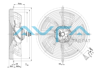 S4E300-BS72-28 Осевой вентилятор ebmpapst  (72/0,072 кВт) 1320 об/мин