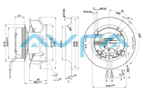 R3G250-RO40-A5 Центробежный (радиальный) вентилятор ebmpapst