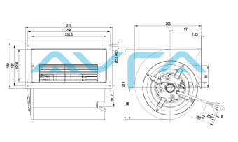 D2E146-AA03-43 Центробежный (радиальный) вентилятор ebmpapst