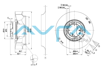R3G220-RD53-03 Центробежный (радиальный) вентилятор ebmpapst