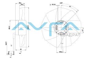 A1G250-AH37-52 Осевой вентилятор ebmpapst