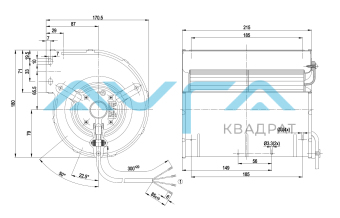 D2E133-AM47-65 Центробежный (радиальный) вентилятор ebmpapst