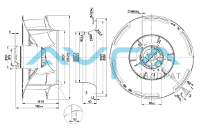 R4E355-RB10-01 Центробежный вентилятор ebmpapst