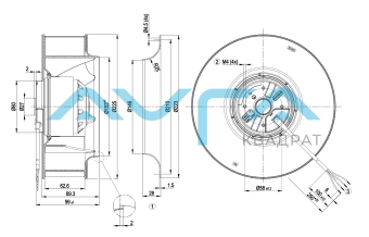R2E225-BD92-64 Центробежный вентилятор ebmpapst