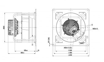 Центробежный (радиальный) вентилятор ebmpapst K3G450AZ3001
