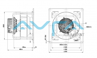 Центробежный (радиальный) вентилятор ebmpapst K3G450AZ3001