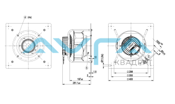 K3G250-PR02-J2 Центробежный (радиальный) вентилятор ebmpapst