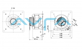 Центробежный (радиальный) вентилятор ebmpapst K3G250PR02J2