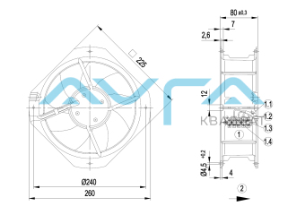 W1G200-HH01-52 Осевой вентилятор 200 мм ebmpapst