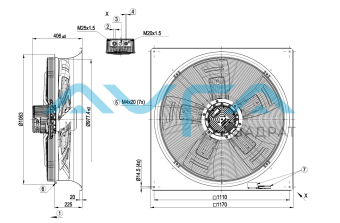 Осевой вентилятор ebmpapst W3G990GZ0291