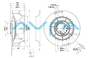 R3G250-RE07-05 Центробежный (радиальный) вентилятор ebmpapst
