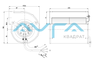 D2E133-AM47-01 Центробежный (радиальный) вентилятор ebmpapst
