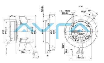R3G250-RO06-71 Центробежный (радиальный) вентилятор ebmpapst