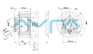 R4E225-BK05-03 Центробежный вентилятор ebmpapst