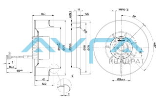 R1G175-AB63-02 Центробежный (радиальный) вентилятор ebmpapst