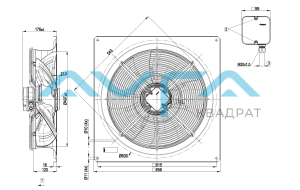 W8D500-GJ03-01 Осевой вентилятор ebmpapst