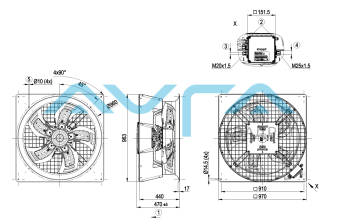 W3G800-HU23-71 Осевой вентилятор ebmpapst