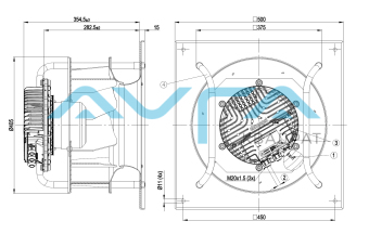 K3G355-AY43-22 Центробежный (радиальный) вентилятор ebmpapst