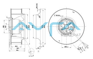 R2E225-BD92-64 Центробежный вентилятор ebmpapst