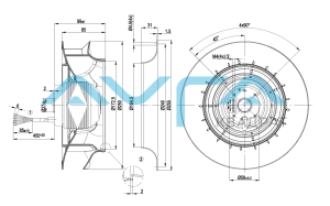 R2D250-RA10-01 Центробежный вентилятор ebmpapst