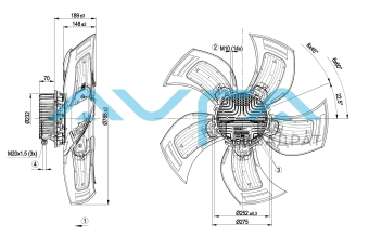 A3G800-AU23-71 Осевой вентилятор ebmpapst