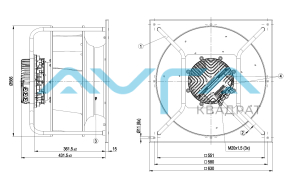 K3G500-AP25-68 Центробежный (радиальный) вентилятор ebmpapst