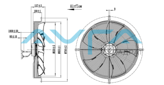 EC102/50E3G01-AS630/82P1-03-G Осевой вентилятор Weiguang