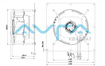 Центробежный (радиальный) вентилятор ebmpapst K3G310RB0103